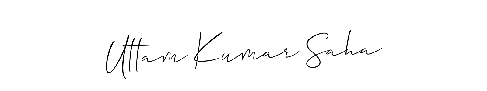 How to Draw Uttam Kumar Saha signature style? Allison_Script is a latest design signature styles for name Uttam Kumar Saha. Uttam Kumar Saha signature style 2 images and pictures png