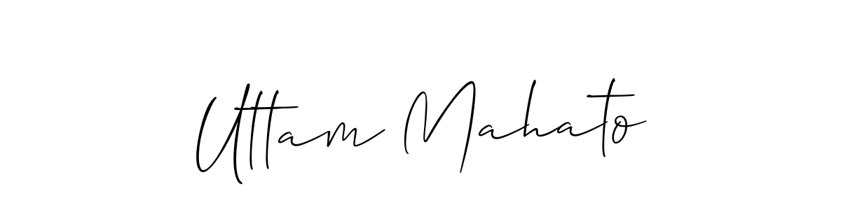 How to make Uttam Mahato name signature. Use Allison_Script style for creating short signs online. This is the latest handwritten sign. Uttam Mahato signature style 2 images and pictures png
