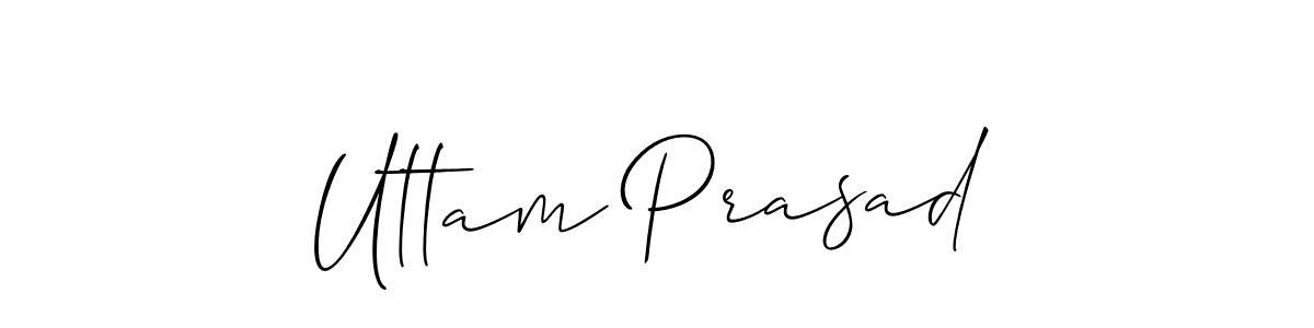 The best way (Allison_Script) to make a short signature is to pick only two or three words in your name. The name Uttam Prasad include a total of six letters. For converting this name. Uttam Prasad signature style 2 images and pictures png