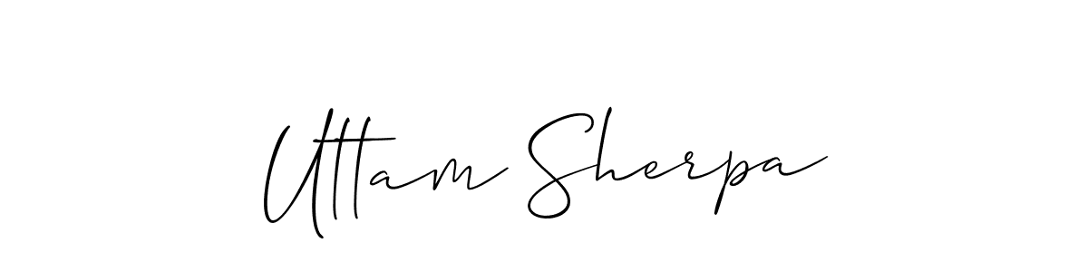 Similarly Allison_Script is the best handwritten signature design. Signature creator online .You can use it as an online autograph creator for name Uttam Sherpa. Uttam Sherpa signature style 2 images and pictures png