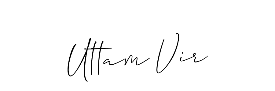 Also You can easily find your signature by using the search form. We will create Uttam Vir name handwritten signature images for you free of cost using Allison_Script sign style. Uttam Vir signature style 2 images and pictures png