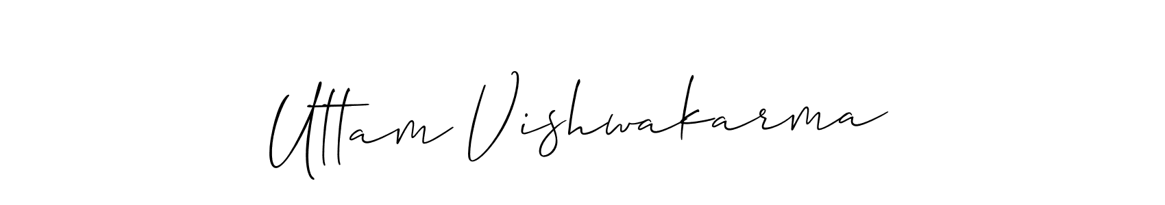 Also You can easily find your signature by using the search form. We will create Uttam Vishwakarma name handwritten signature images for you free of cost using Allison_Script sign style. Uttam Vishwakarma signature style 2 images and pictures png