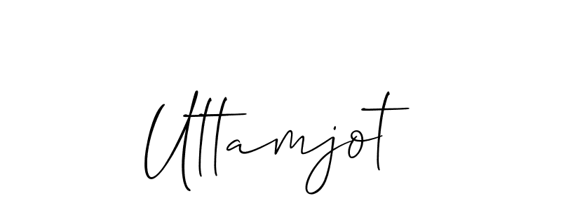 Allison_Script is a professional signature style that is perfect for those who want to add a touch of class to their signature. It is also a great choice for those who want to make their signature more unique. Get Uttamjot name to fancy signature for free. Uttamjot signature style 2 images and pictures png