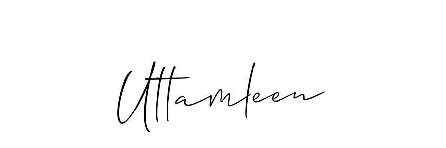 if you are searching for the best signature style for your name Uttamleen. so please give up your signature search. here we have designed multiple signature styles  using Allison_Script. Uttamleen signature style 2 images and pictures png