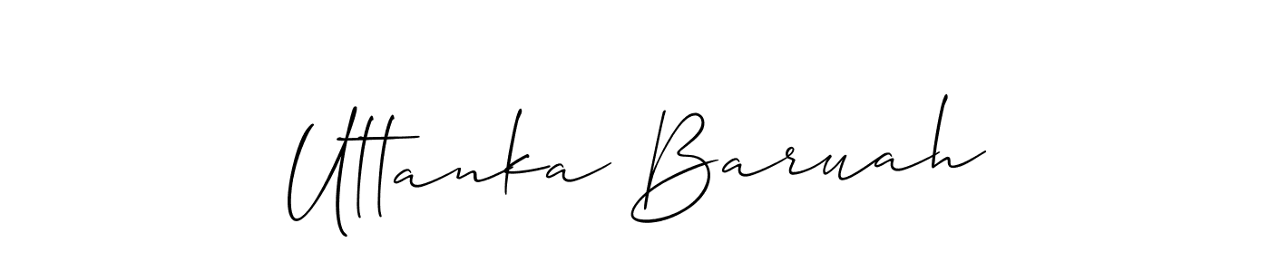 Use a signature maker to create a handwritten signature online. With this signature software, you can design (Allison_Script) your own signature for name Uttanka Baruah. Uttanka Baruah signature style 2 images and pictures png