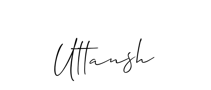Similarly Allison_Script is the best handwritten signature design. Signature creator online .You can use it as an online autograph creator for name Uttansh. Uttansh signature style 2 images and pictures png