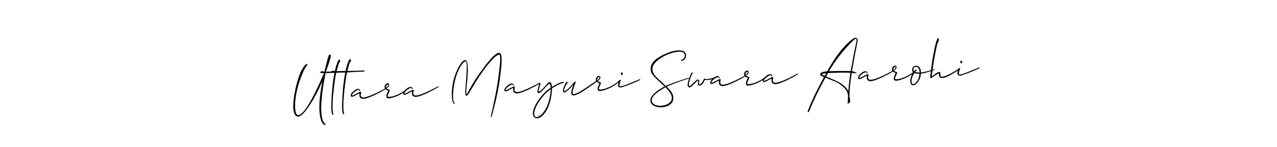 You can use this online signature creator to create a handwritten signature for the name Uttara Mayuri Swara Aarohi. This is the best online autograph maker. Uttara Mayuri Swara Aarohi signature style 2 images and pictures png