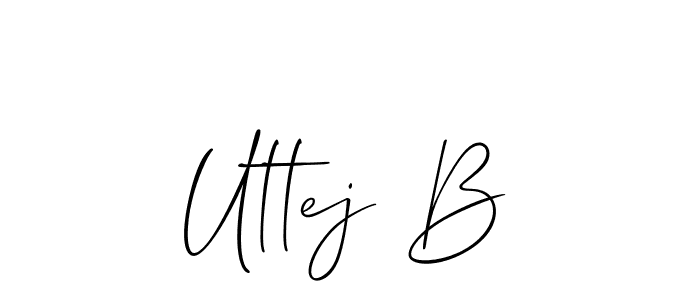 Also You can easily find your signature by using the search form. We will create Uttej B name handwritten signature images for you free of cost using Allison_Script sign style. Uttej B signature style 2 images and pictures png