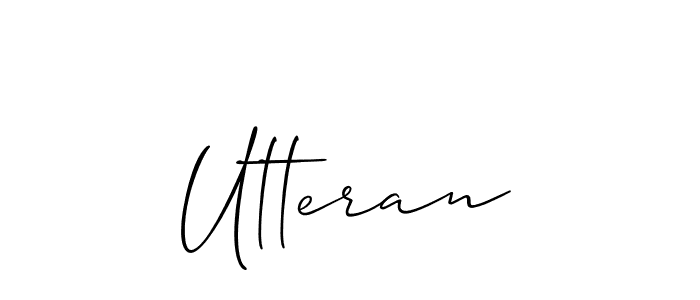 Design your own signature with our free online signature maker. With this signature software, you can create a handwritten (Allison_Script) signature for name Utteran. Utteran signature style 2 images and pictures png