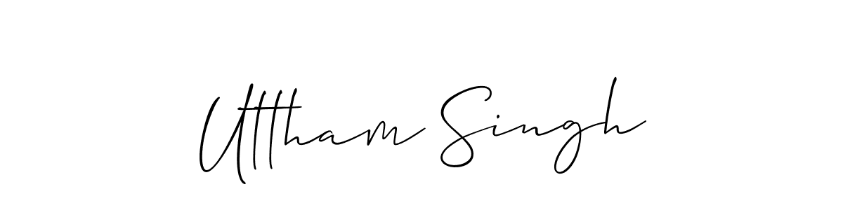 How to Draw Uttham Singh signature style? Allison_Script is a latest design signature styles for name Uttham Singh. Uttham Singh signature style 2 images and pictures png