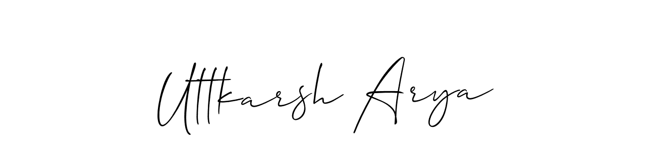 if you are searching for the best signature style for your name Uttkarsh Arya. so please give up your signature search. here we have designed multiple signature styles  using Allison_Script. Uttkarsh Arya signature style 2 images and pictures png