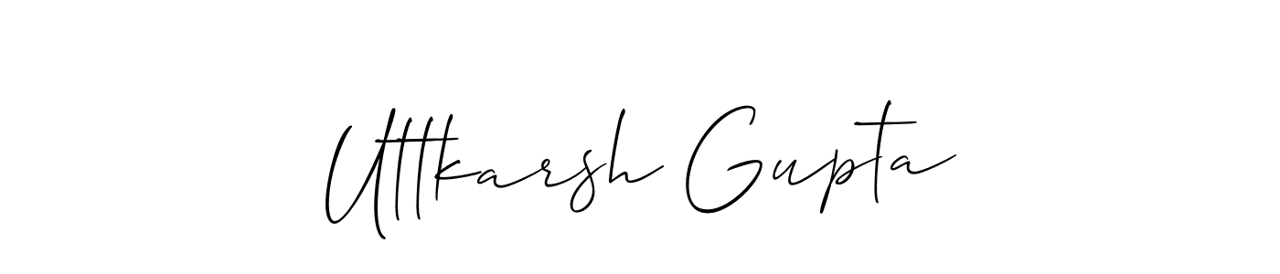 The best way (Allison_Script) to make a short signature is to pick only two or three words in your name. The name Uttkarsh Gupta include a total of six letters. For converting this name. Uttkarsh Gupta signature style 2 images and pictures png