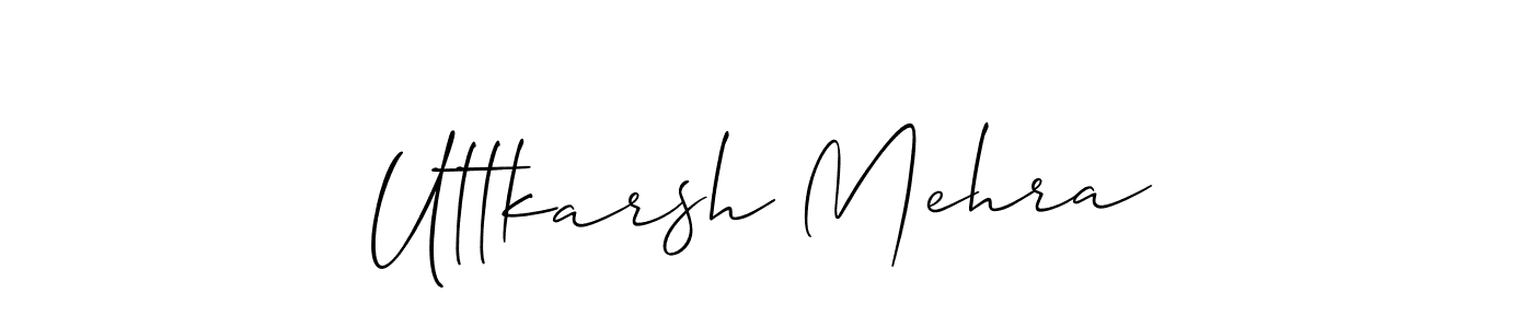 This is the best signature style for the Uttkarsh Mehra name. Also you like these signature font (Allison_Script). Mix name signature. Uttkarsh Mehra signature style 2 images and pictures png