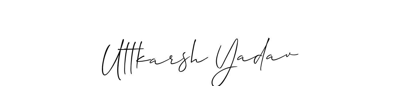 Allison_Script is a professional signature style that is perfect for those who want to add a touch of class to their signature. It is also a great choice for those who want to make their signature more unique. Get Uttkarsh Yadav name to fancy signature for free. Uttkarsh Yadav signature style 2 images and pictures png