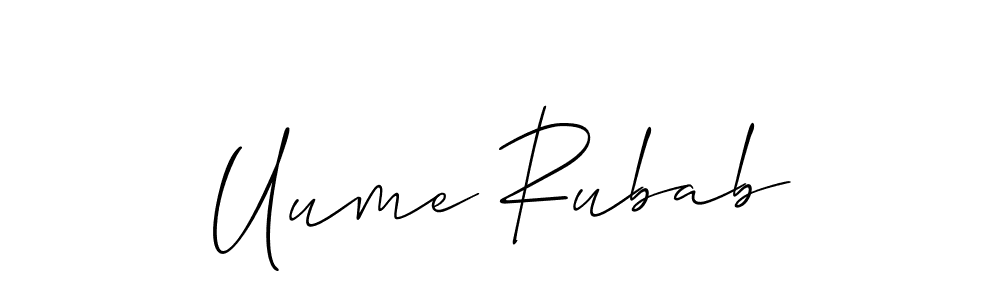 Also we have Uume Rubab name is the best signature style. Create professional handwritten signature collection using Allison_Script autograph style. Uume Rubab signature style 2 images and pictures png