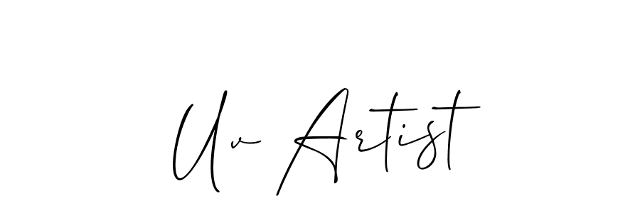 You should practise on your own different ways (Allison_Script) to write your name (Uv Artist) in signature. don't let someone else do it for you. Uv Artist signature style 2 images and pictures png