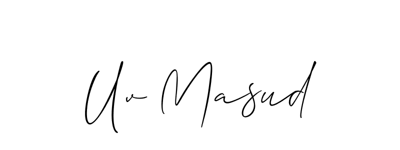 Check out images of Autograph of Uv Masud name. Actor Uv Masud Signature Style. Allison_Script is a professional sign style online. Uv Masud signature style 2 images and pictures png