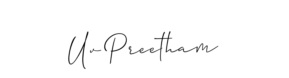 Make a beautiful signature design for name Uv Preetham. Use this online signature maker to create a handwritten signature for free. Uv Preetham signature style 2 images and pictures png