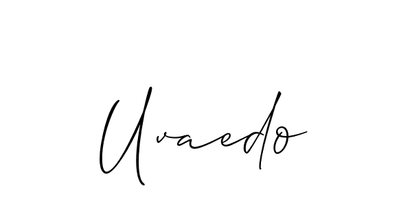 It looks lik you need a new signature style for name Uvaedo. Design unique handwritten (Allison_Script) signature with our free signature maker in just a few clicks. Uvaedo signature style 2 images and pictures png