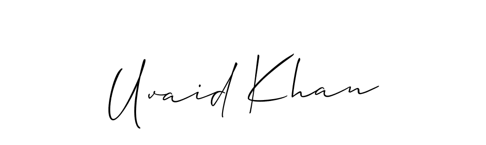 Create a beautiful signature design for name Uvaid Khan. With this signature (Allison_Script) fonts, you can make a handwritten signature for free. Uvaid Khan signature style 2 images and pictures png