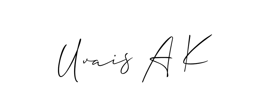 Also we have Uvais A K name is the best signature style. Create professional handwritten signature collection using Allison_Script autograph style. Uvais A K signature style 2 images and pictures png