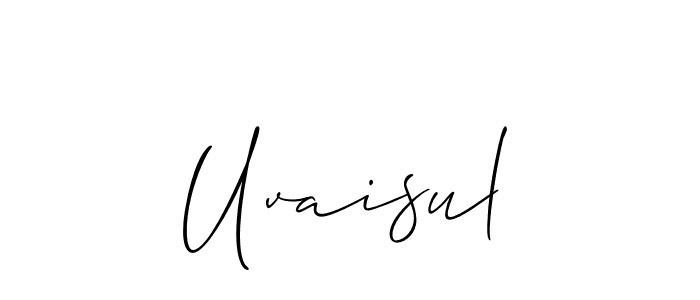 if you are searching for the best signature style for your name Uvaisul. so please give up your signature search. here we have designed multiple signature styles  using Allison_Script. Uvaisul signature style 2 images and pictures png