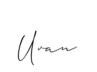 You should practise on your own different ways (Allison_Script) to write your name (Uvan) in signature. don't let someone else do it for you. Uvan signature style 2 images and pictures png