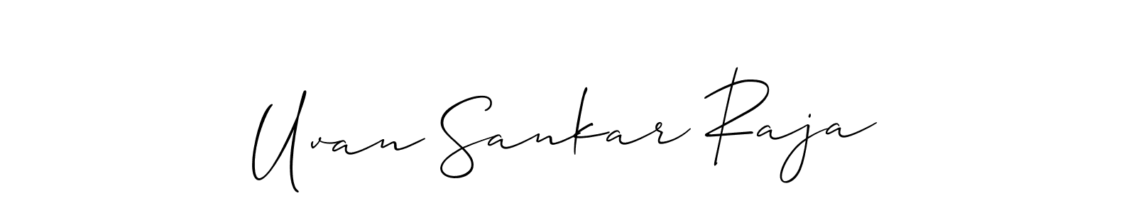 How to make Uvan Sankar Raja name signature. Use Allison_Script style for creating short signs online. This is the latest handwritten sign. Uvan Sankar Raja signature style 2 images and pictures png