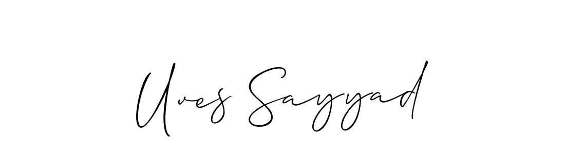 Uves Sayyad stylish signature style. Best Handwritten Sign (Allison_Script) for my name. Handwritten Signature Collection Ideas for my name Uves Sayyad. Uves Sayyad signature style 2 images and pictures png