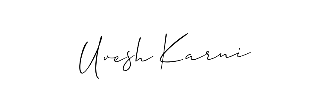How to make Uvesh Karni signature? Allison_Script is a professional autograph style. Create handwritten signature for Uvesh Karni name. Uvesh Karni signature style 2 images and pictures png
