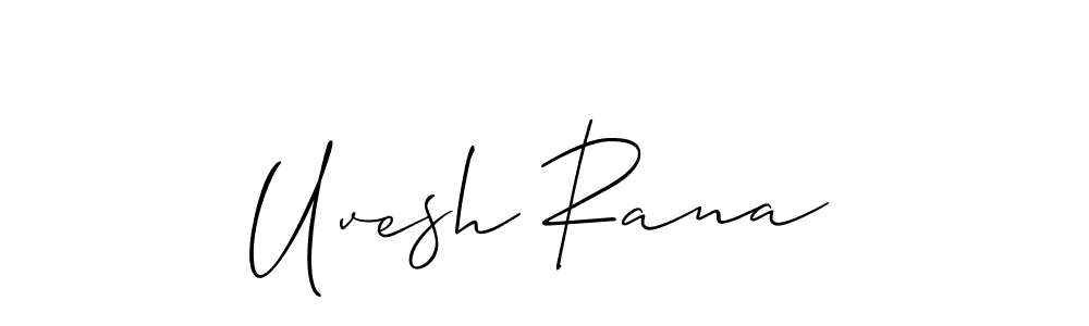 Also You can easily find your signature by using the search form. We will create Uvesh Rana name handwritten signature images for you free of cost using Allison_Script sign style. Uvesh Rana signature style 2 images and pictures png