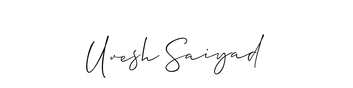 Create a beautiful signature design for name Uvesh Saiyad. With this signature (Allison_Script) fonts, you can make a handwritten signature for free. Uvesh Saiyad signature style 2 images and pictures png