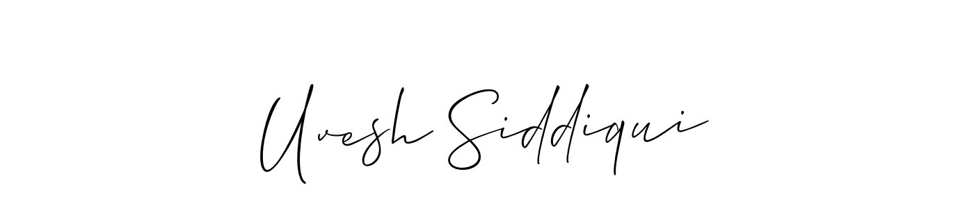 Allison_Script is a professional signature style that is perfect for those who want to add a touch of class to their signature. It is also a great choice for those who want to make their signature more unique. Get Uvesh Siddiqui name to fancy signature for free. Uvesh Siddiqui signature style 2 images and pictures png