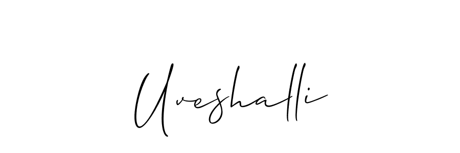 Allison_Script is a professional signature style that is perfect for those who want to add a touch of class to their signature. It is also a great choice for those who want to make their signature more unique. Get Uveshalli name to fancy signature for free. Uveshalli signature style 2 images and pictures png
