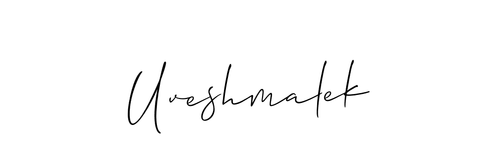 The best way (Allison_Script) to make a short signature is to pick only two or three words in your name. The name Uveshmalek include a total of six letters. For converting this name. Uveshmalek signature style 2 images and pictures png