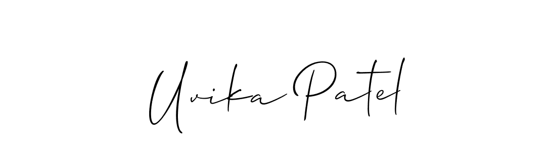 if you are searching for the best signature style for your name Uvika Patel. so please give up your signature search. here we have designed multiple signature styles  using Allison_Script. Uvika Patel signature style 2 images and pictures png