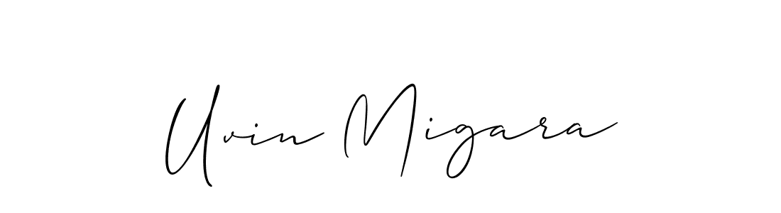 Make a beautiful signature design for name Uvin Migara. With this signature (Allison_Script) style, you can create a handwritten signature for free. Uvin Migara signature style 2 images and pictures png