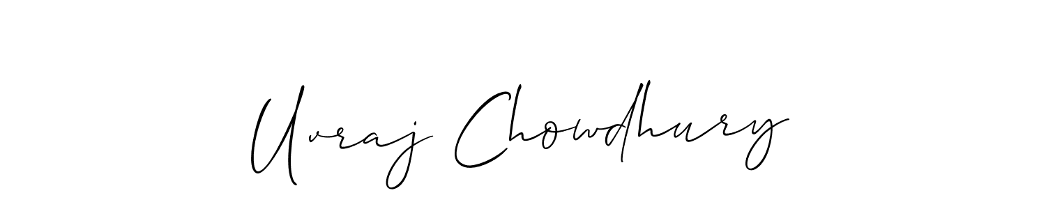 Create a beautiful signature design for name Uvraj Chowdhury. With this signature (Allison_Script) fonts, you can make a handwritten signature for free. Uvraj Chowdhury signature style 2 images and pictures png