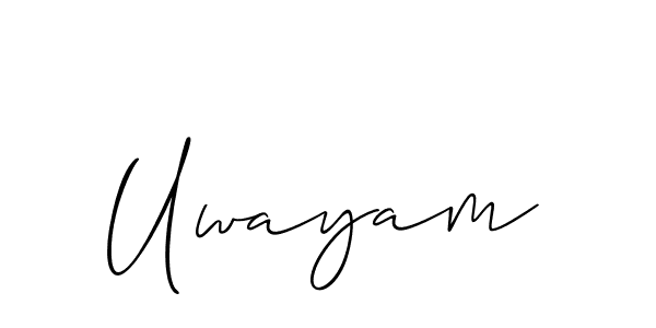How to Draw Uwayam signature style? Allison_Script is a latest design signature styles for name Uwayam. Uwayam signature style 2 images and pictures png