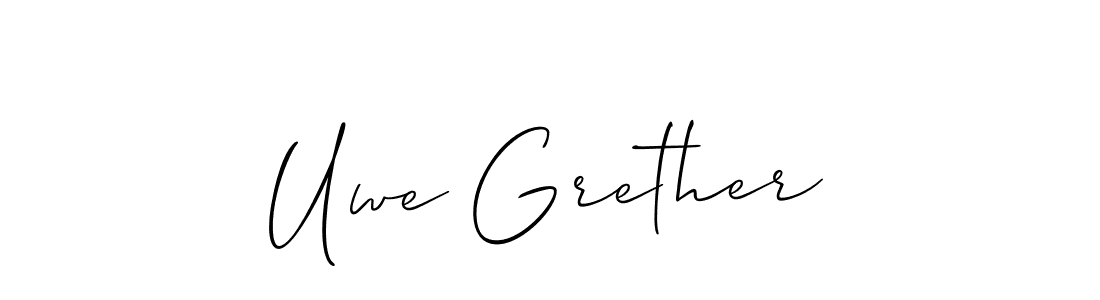 Uwe Grether stylish signature style. Best Handwritten Sign (Allison_Script) for my name. Handwritten Signature Collection Ideas for my name Uwe Grether. Uwe Grether signature style 2 images and pictures png