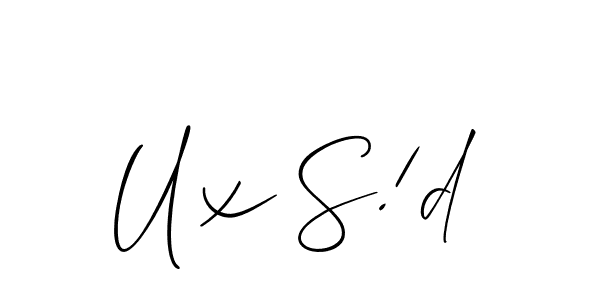 Create a beautiful signature design for name Ux S!d. With this signature (Allison_Script) fonts, you can make a handwritten signature for free. Ux S!d signature style 2 images and pictures png