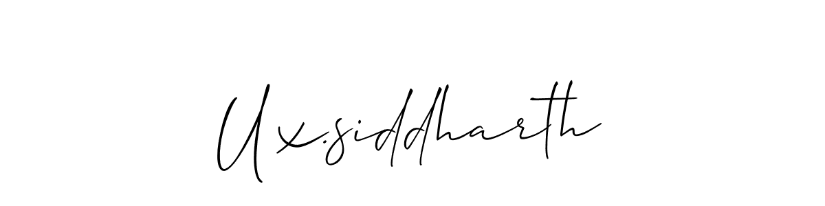 Create a beautiful signature design for name Ux.siddharth. With this signature (Allison_Script) fonts, you can make a handwritten signature for free. Ux.siddharth signature style 2 images and pictures png