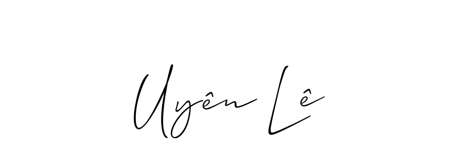 Allison_Script is a professional signature style that is perfect for those who want to add a touch of class to their signature. It is also a great choice for those who want to make their signature more unique. Get Uyên Lê name to fancy signature for free. Uyên Lê signature style 2 images and pictures png