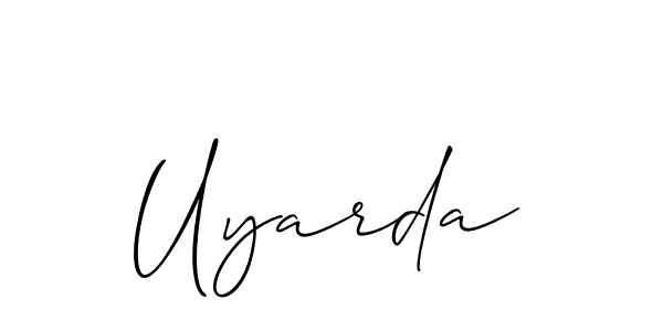 Make a beautiful signature design for name Uyarda. With this signature (Allison_Script) style, you can create a handwritten signature for free. Uyarda signature style 2 images and pictures png