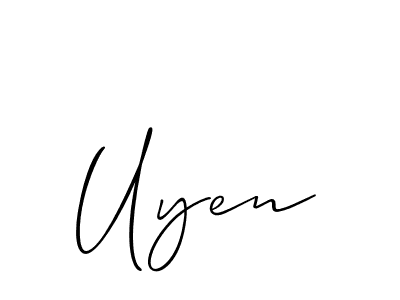 if you are searching for the best signature style for your name Uyen. so please give up your signature search. here we have designed multiple signature styles  using Allison_Script. Uyen signature style 2 images and pictures png