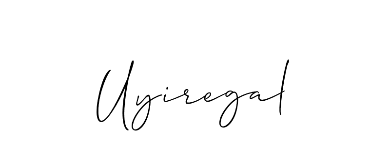 Design your own signature with our free online signature maker. With this signature software, you can create a handwritten (Allison_Script) signature for name Uyiregal. Uyiregal signature style 2 images and pictures png