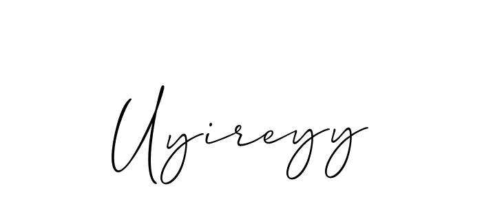 Design your own signature with our free online signature maker. With this signature software, you can create a handwritten (Allison_Script) signature for name Uyireyy. Uyireyy signature style 2 images and pictures png