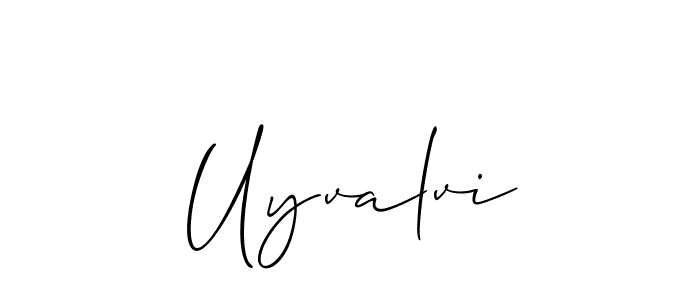 Similarly Allison_Script is the best handwritten signature design. Signature creator online .You can use it as an online autograph creator for name Uyvalvi. Uyvalvi signature style 2 images and pictures png