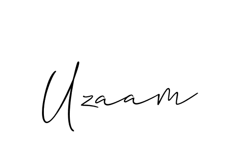 The best way (Allison_Script) to make a short signature is to pick only two or three words in your name. The name Uzaam include a total of six letters. For converting this name. Uzaam signature style 2 images and pictures png