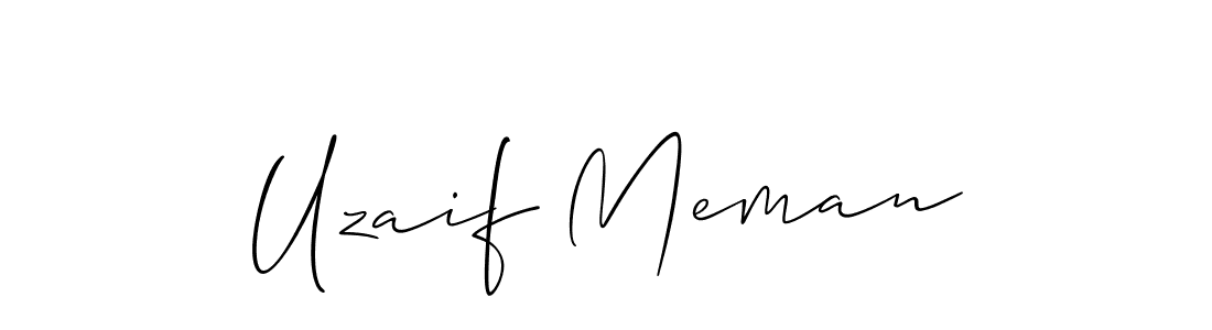 The best way (Allison_Script) to make a short signature is to pick only two or three words in your name. The name Uzaif Meman include a total of six letters. For converting this name. Uzaif Meman signature style 2 images and pictures png